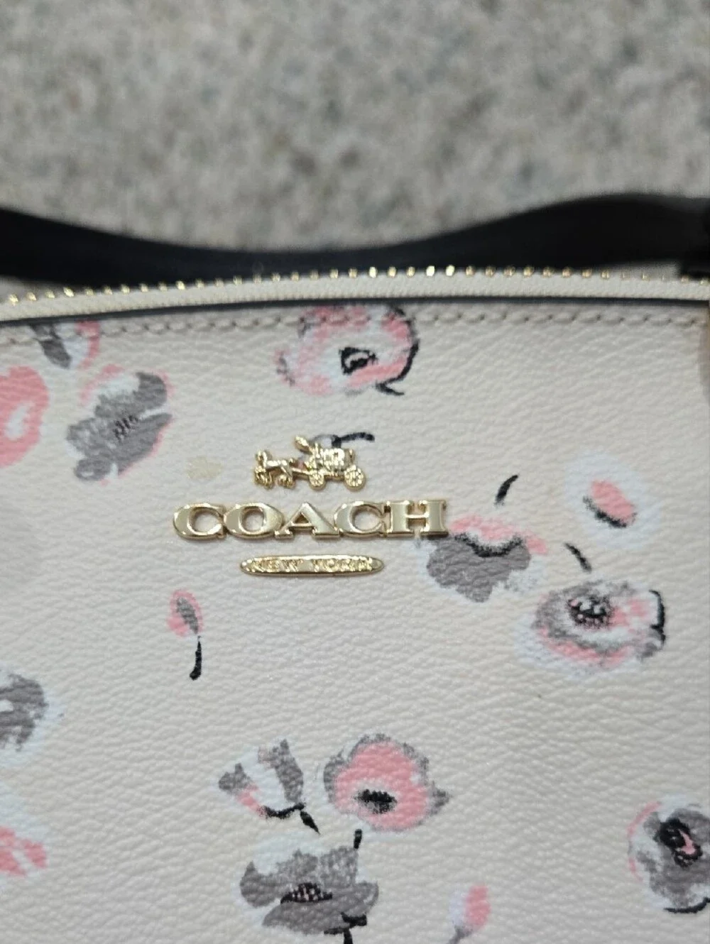 Coach Floral Mini Satchel in Cream, Pink and Black